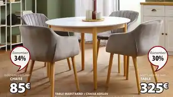 JYSK Table Marstrand + Chaise Adslev offre