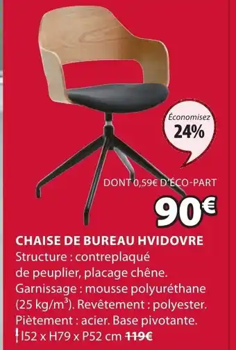 JYSK Chaise de Bureau Hvidovre offre