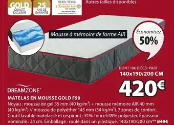 JYSK Matelas en Mousse Gold F90 offre