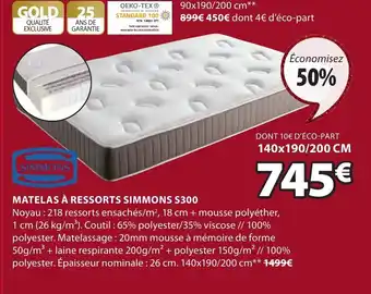 Matelas à Ressorts Simmons S300