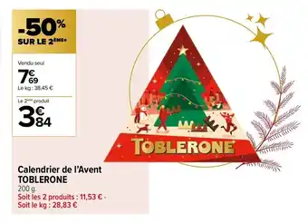 Calendrier de L'Avent Toblerone