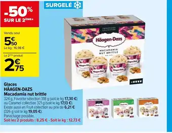 Carrefour Contact Glaces Häagen-Dazs Macadamia Nut Brittle offre