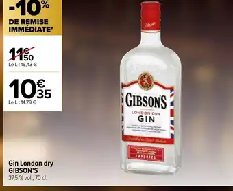 Carrefour Contact Gin London Dry Gibson's offre