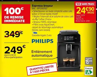 Carrefour Expresso Broyeur Ref: EP1200/00 offre