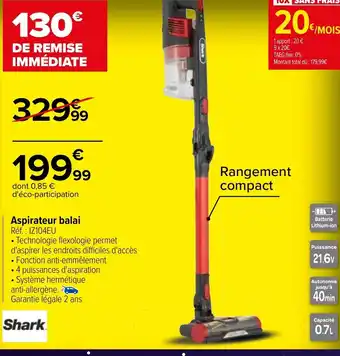 Carrefour Aspirateur Balai Ref: IZ104EU offre