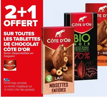 Carrefour Sur Toutes Les Tablettes de Chocolat Côte D'Or offre