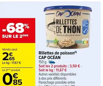 Carrefour Rillettes de Poisson Cap Océan offre