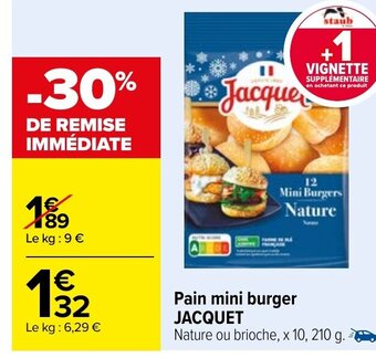 Carrefour Pain Mini Burger Jacquet offre