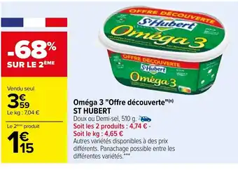 Carrefour Oméga 3 Offre Découverte St Hubert offre
