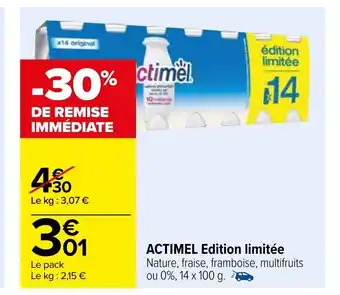 Carrefour Actimel Edition Limitée offre