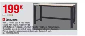 Brico Dépôt Établi fixe offre