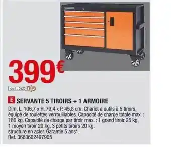 Servante 5 tiroirs + 1 armoire