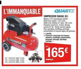 Brico Dépôt Compresseur coaxial 50l quartz offre