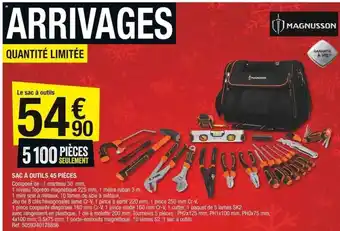 Brico Dépôt Sac à outils 45 pièces magnusson offre