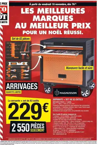 Servante + set de 83 outils