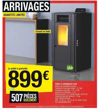 Brico Dépôt Poêle à granulés 8 kw offre