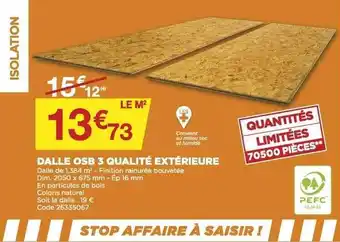 Bricomarché Dalle osb 3 qualité extérieure offre
