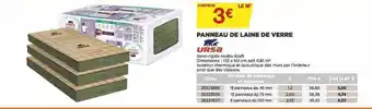 Bricomarché Panneau de laine de verre ursa offre