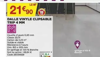Bricomarché Dalle vinyle clipsable trip 4 mm offre