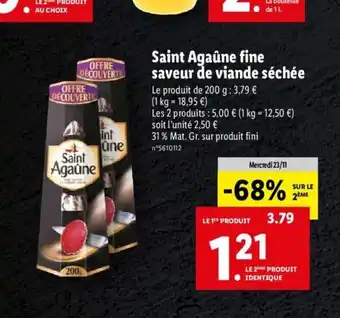 Lidl Saint Agaune Fine Saveur de Viande Séchée offre