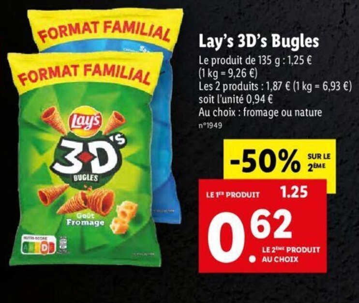Promo Lay's 3D's Bugles chez Lidl