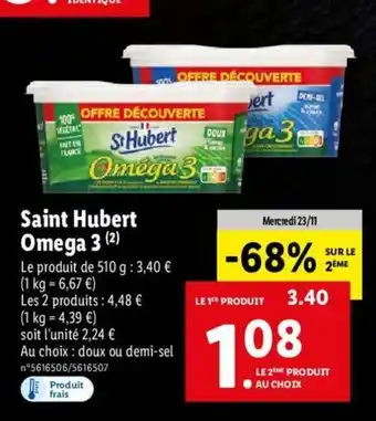 Lidl Saint Hubert Omega 3 offre