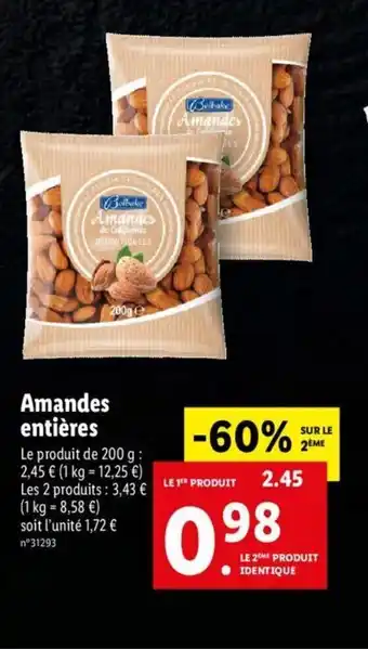 Lidl Amandes Entières offre