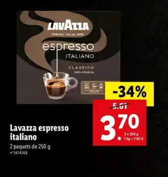 Lidl Lavazza Espresso Italiano offre