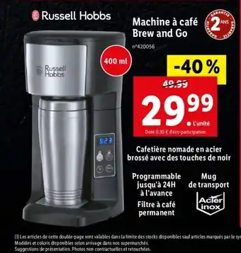 Lidl Machine a Cafe Brew and Go offre