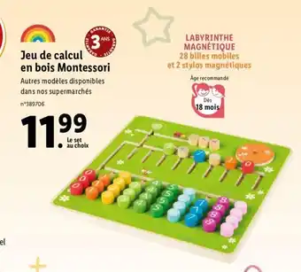 Lidl Jeu de Calcul En Bois Montessori offre