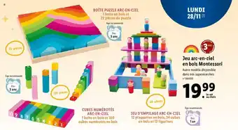 Lidl Jeu Arc-En-Ciel En Bois Montessori offre