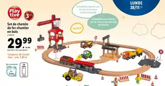 Lidl Set de Chemin de Fer Chantier En Bois offre