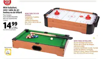 Lidl Mini Babyfoot Mini Table de Air Hockey Ou de Billard offre