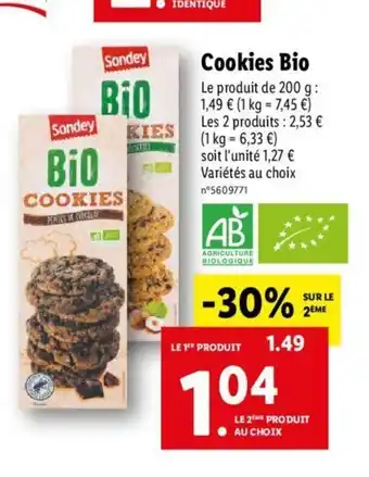Lidl Cookies Bio offre