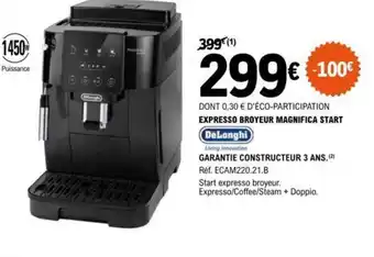 E.Leclerc Expresso Broyeur Magnifica Start offre