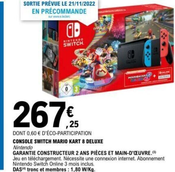 Sélection de jeux Nintendo Switch en promotion - Ex : Mario Kart 8 Deluxe  (+ 3.95€ en RP - Vendeur Carrefour) –