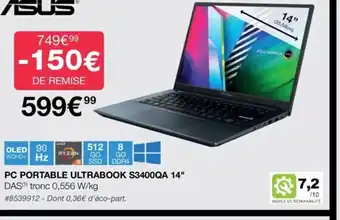 Costco Asus Pc Portable Ultrabook S3400QA 14 offre