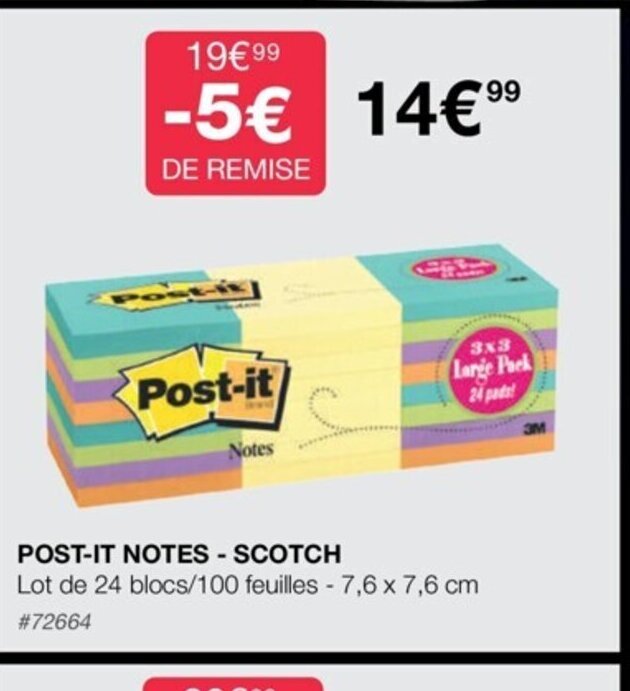 Promo PostIt Notes Scotch chez Costco