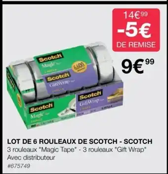 Costco Lot de 6 Rouleaux de scotch offre