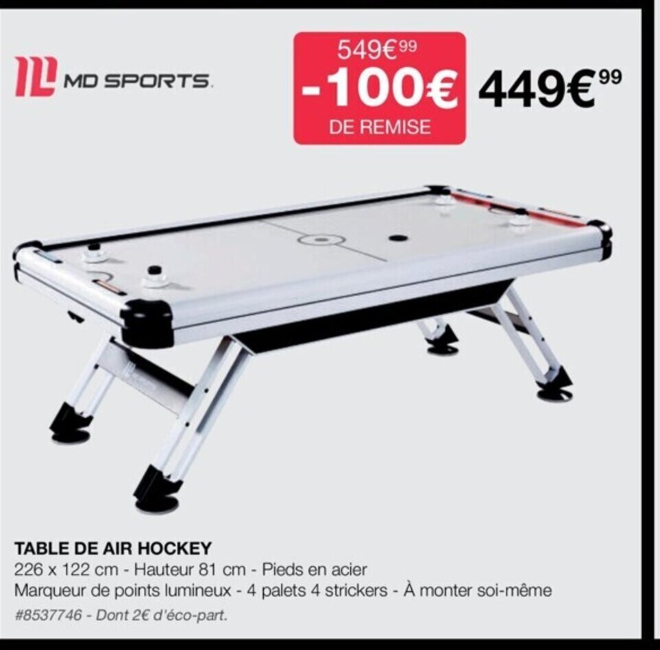 Promo Table de Air Hockey chez Costco