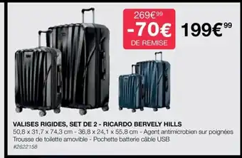 Costco Valises Rigides set de 2 Ricardo Bervely Hills offre