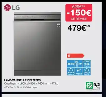Costco LG Lave-Vaisselle DF222FPS offre
