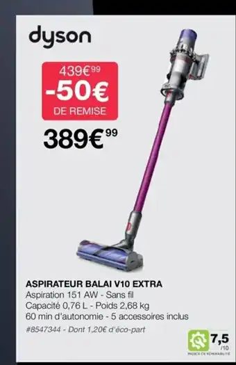 Costco Dyson Aspirateur Balai V10 Extra offre