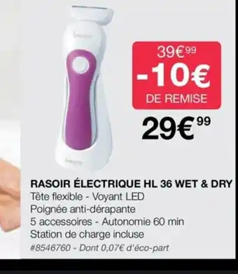 Costco Rasoir Electrique HL 36 Wet & Dry offre