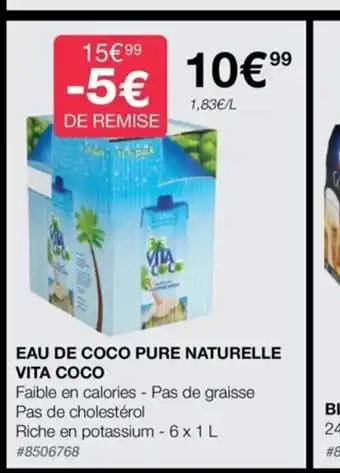 Costco Eau de Coco Pure Naturelle Vita Coco offre