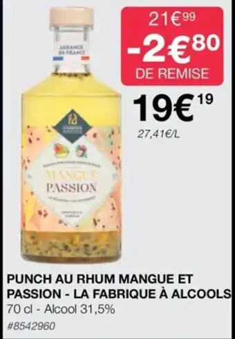 Costco Punch Au Rhum Mangue Et Passion La Fabrique a Alcools offre