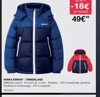 Costco Parka enfant Timberland offre