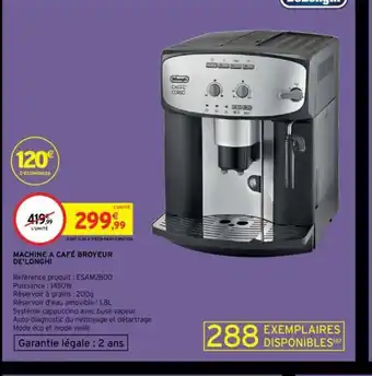 Intermarché Machine a Cafe Broyeur de longhi offre