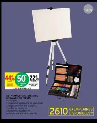 Intermarché Set Complet Artiste Avec Chevalet 163 Pieces offre