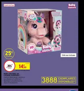 Intermarché Baby Unicorn Ma Licorne Surprise offre